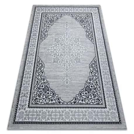 Dywan GLOSS nowoczesny 8490 52 Ornament, stylowy, ramka kość słoniowa / szary – miniatura 1