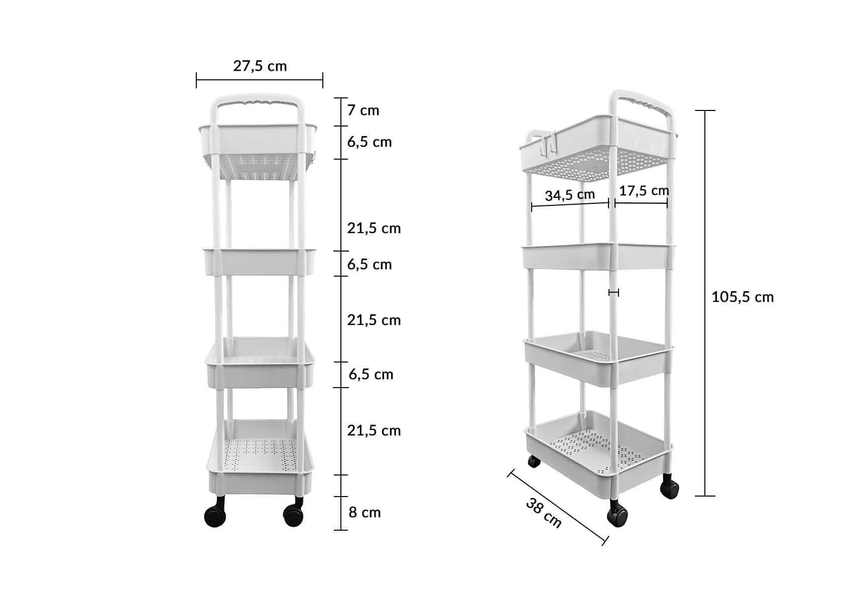 Wózek plastikowy CONRAD 4 100 biały – miniatura 9