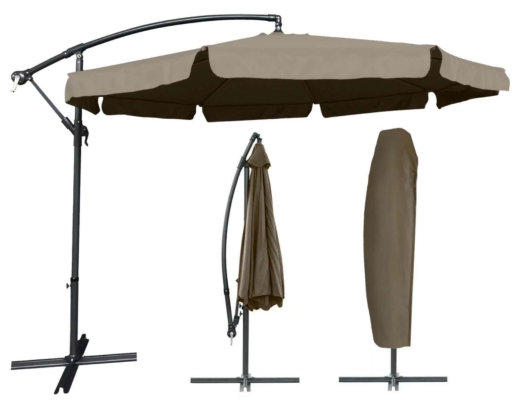 Parasol DALLAS śr. 3m beżowy + pokrowiec – miniatura 1
