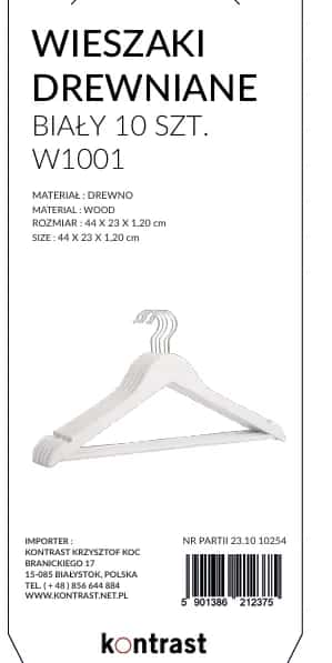 Wieszaki drewniane szt THEO 10 biały – miniatura 17