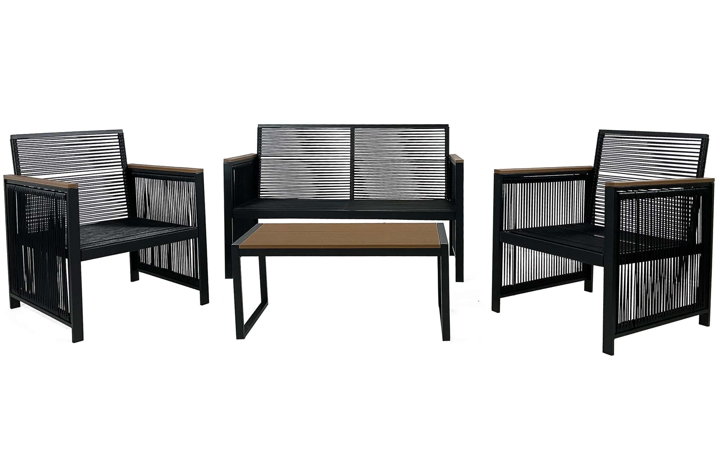 Zestaw mebli ogrodowych CUBA 4os. czarny – miniatura 3