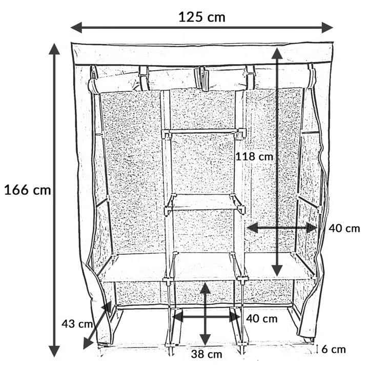 ST1000 Szafa tekst. garder. 170cm szara – miniatura 4