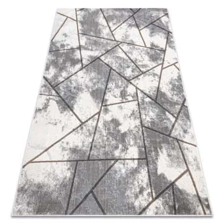 Dywan NOBLE nowoczesny 1518 67 Przecierany, geometryczny - Strukturalny, dwa poziomy runa krem / szary – miniatura 1