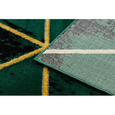 Dywan EMERALD ekskluzywny 1020 glamour, stylowy marmur, trójkąty butelkowa zieleń / złoty – miniatura 3