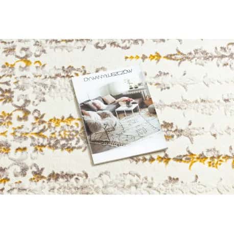 Dywan CORE 241A Ornament Vintage - Strukturalny, dwa poziomy runa, beż / złoty – miniatura 2