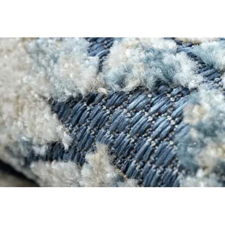 Dywan Strukturalny SOLE D3732 Aztecki, romby - płasko tkany niebieski / beż – miniatura 5