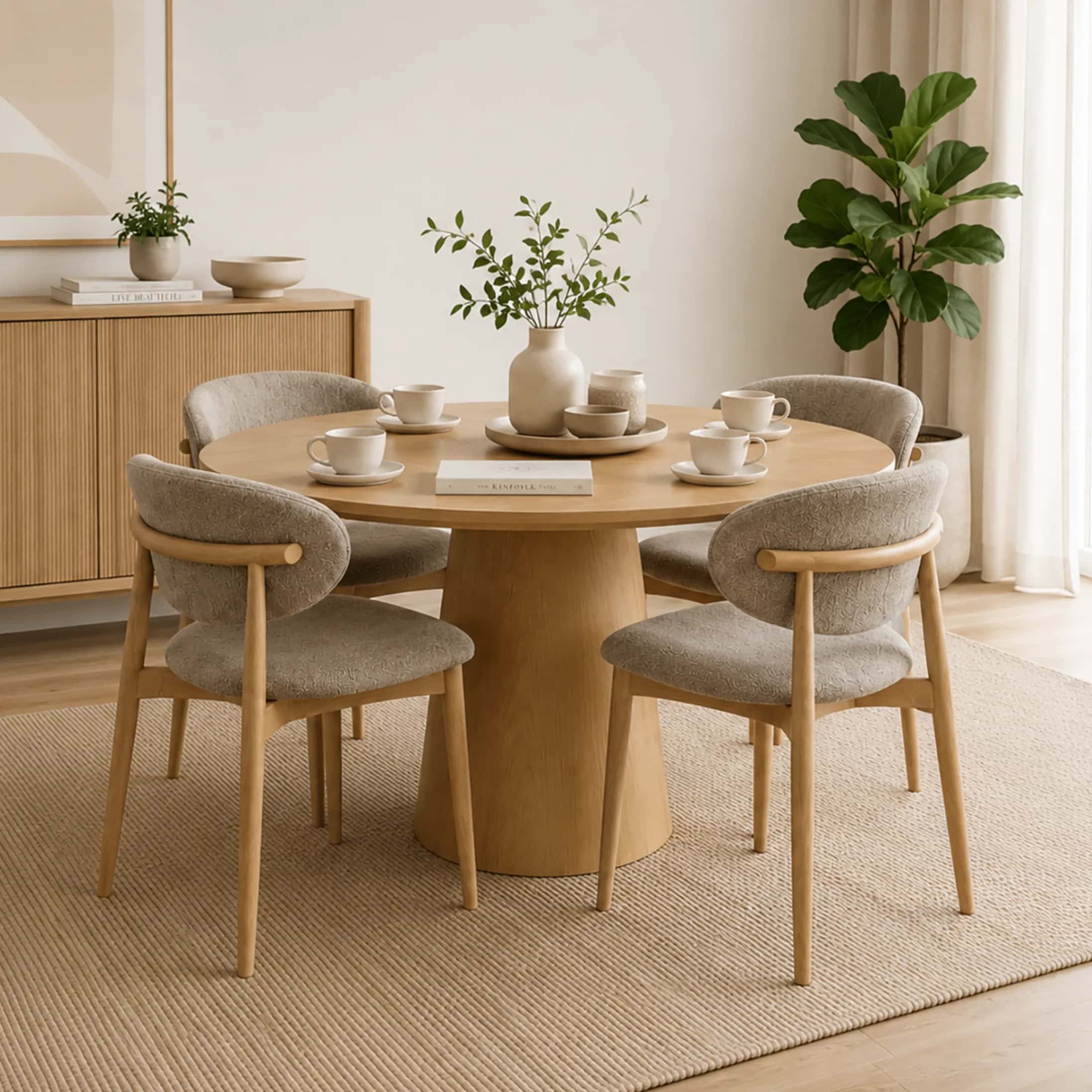 Krzesło szenil ANNABEL taupe/dąb – miniatura 9