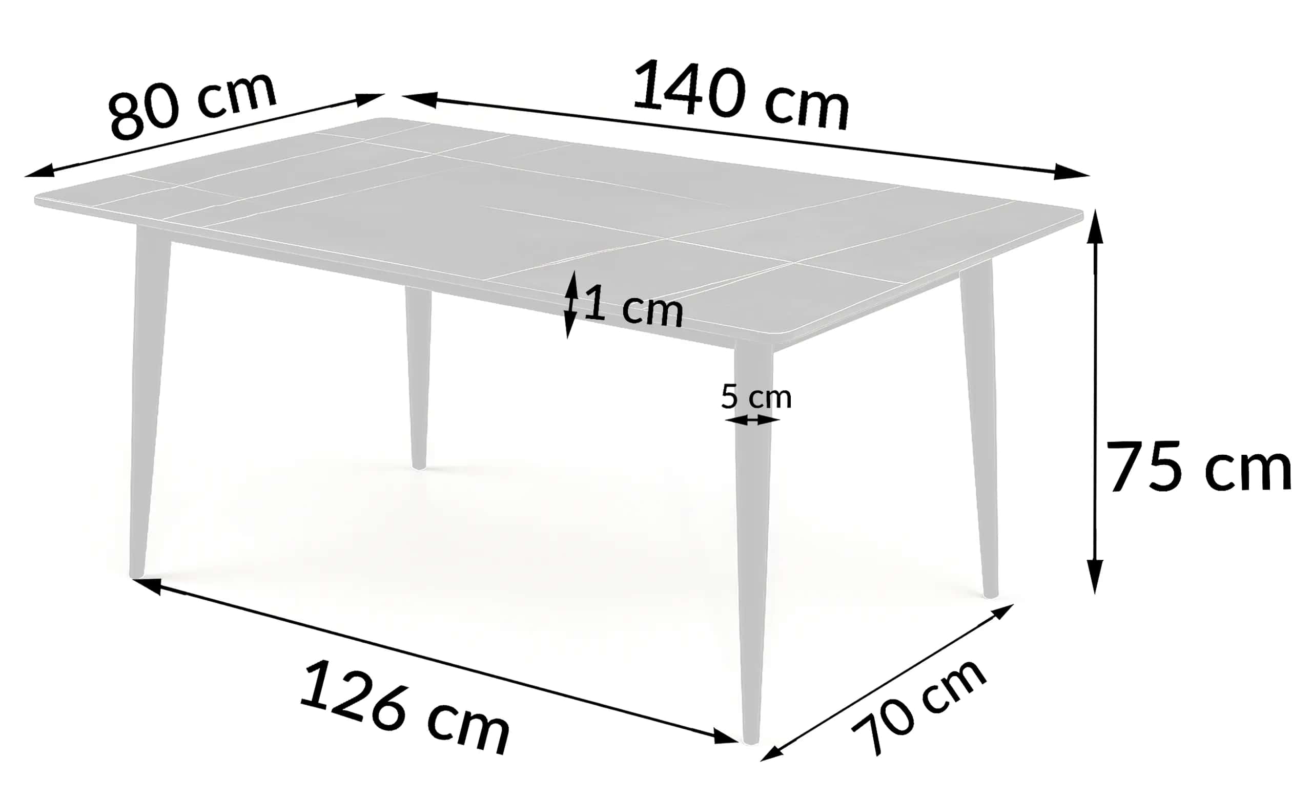 Stół nowoczesny do jadalni Markinia gold 140x80x75 – miniatura 4