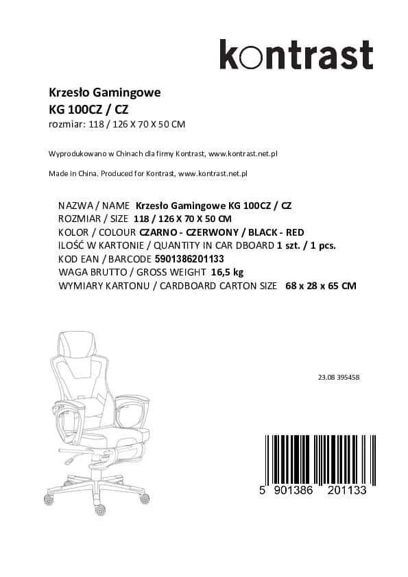 Fotel gamingowy IVONNE czarny/czerwony – miniatura 15