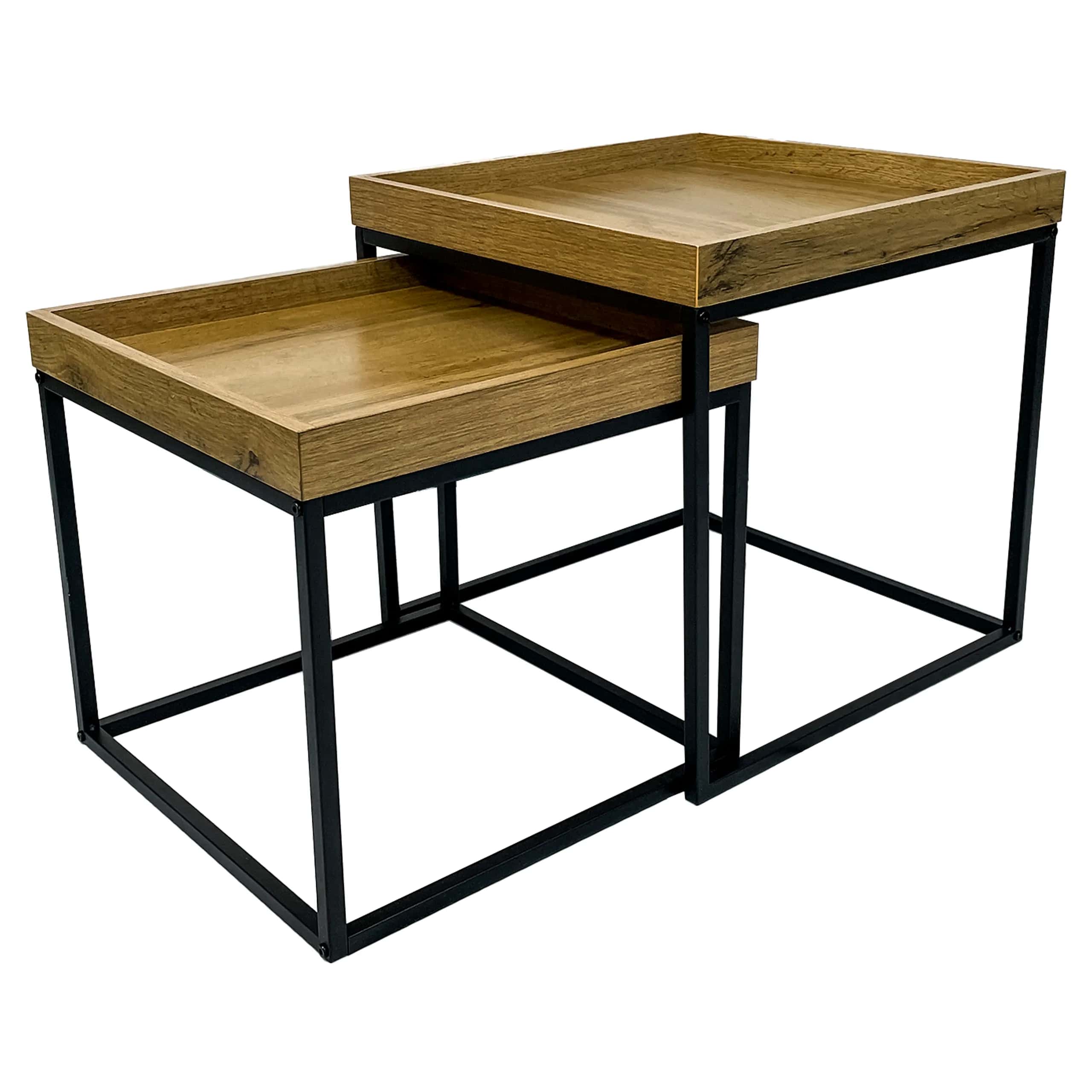Stoliki kawowy ZENO 50×50/42×42 dąb – miniatura 9