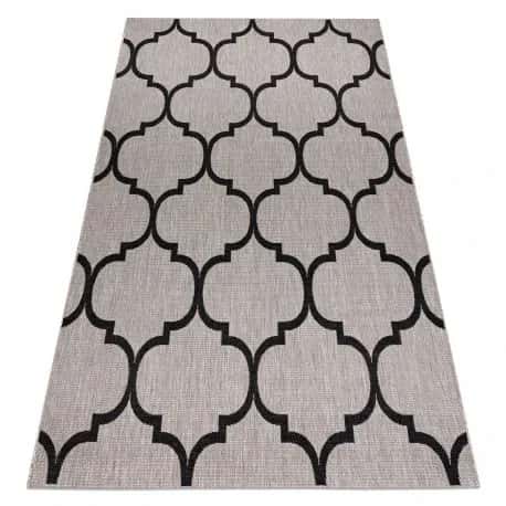 DYWAN SZNURKOWY SIZAL FLOORLUX 20608 , koniczyna marokańska, trellis srebrny / czarny – miniatura 1