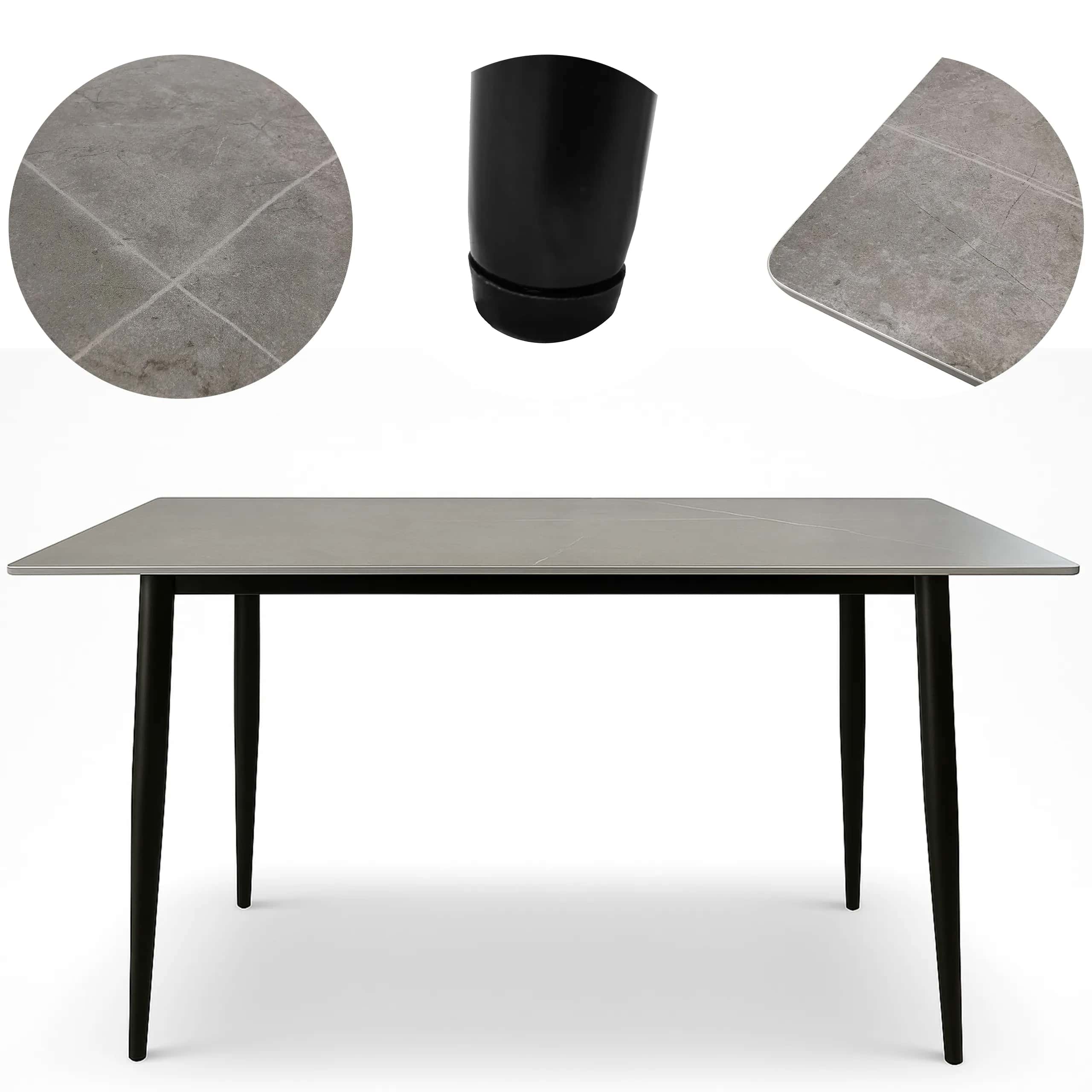 Stół nowoczesny do jadalni Markinia grey 140x80x75 – miniatura 2