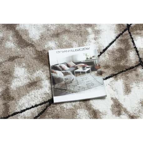 Dywan nowoczesny COZY Lina, geometryczny, marmur - Strukturalny, dwa poziomy runa brązowy – miniatura 2