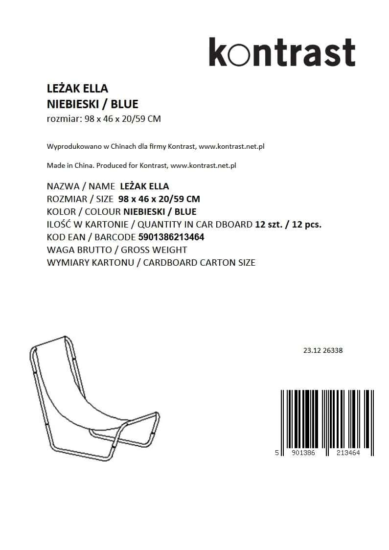 Leżak ELLA niebieski – miniatura 2