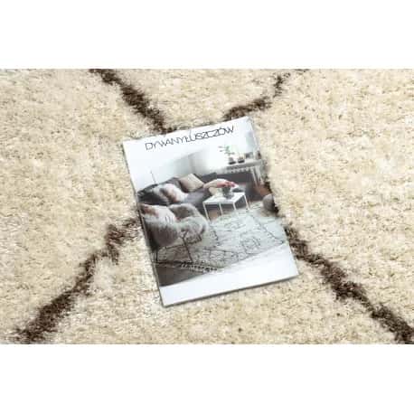 Dywan FLUFFY 2373 shaggy kratka, trellis - krem / beż – miniatura 2