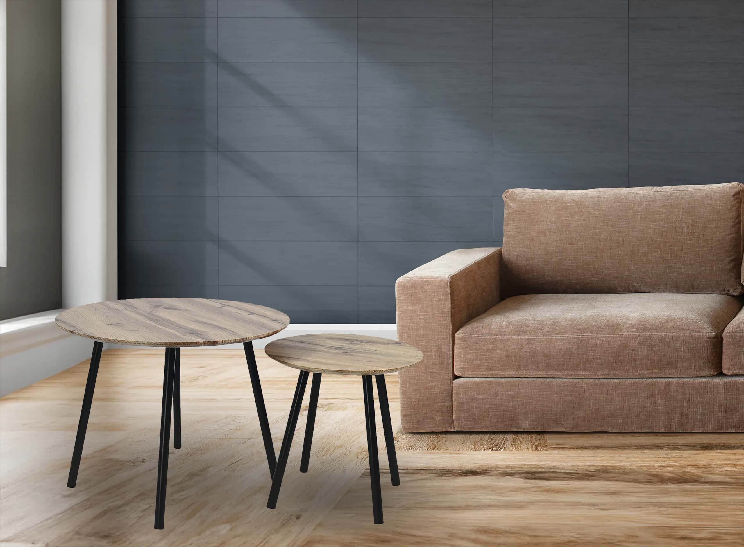 Zestaw stolików kawowych do salonu SK119D 2szt fi40x40/60x47cm DĄB – miniatura 6