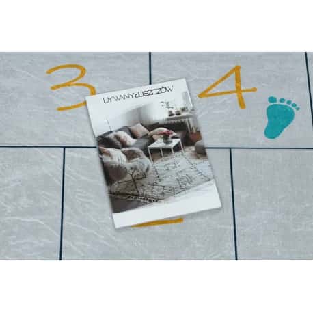 Dywan do prania BAMBINO 43092 Zwierzęta, klasy dla dzieci, antypoślizgowy - szary / żółty – miniatura 3
