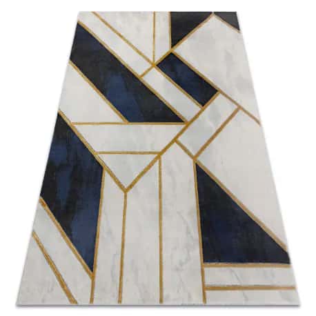 Dywan EMERALD ekskluzywny 1015 glamour, stylowy marmur, geometryczny granatowy / złoty – miniatura 1