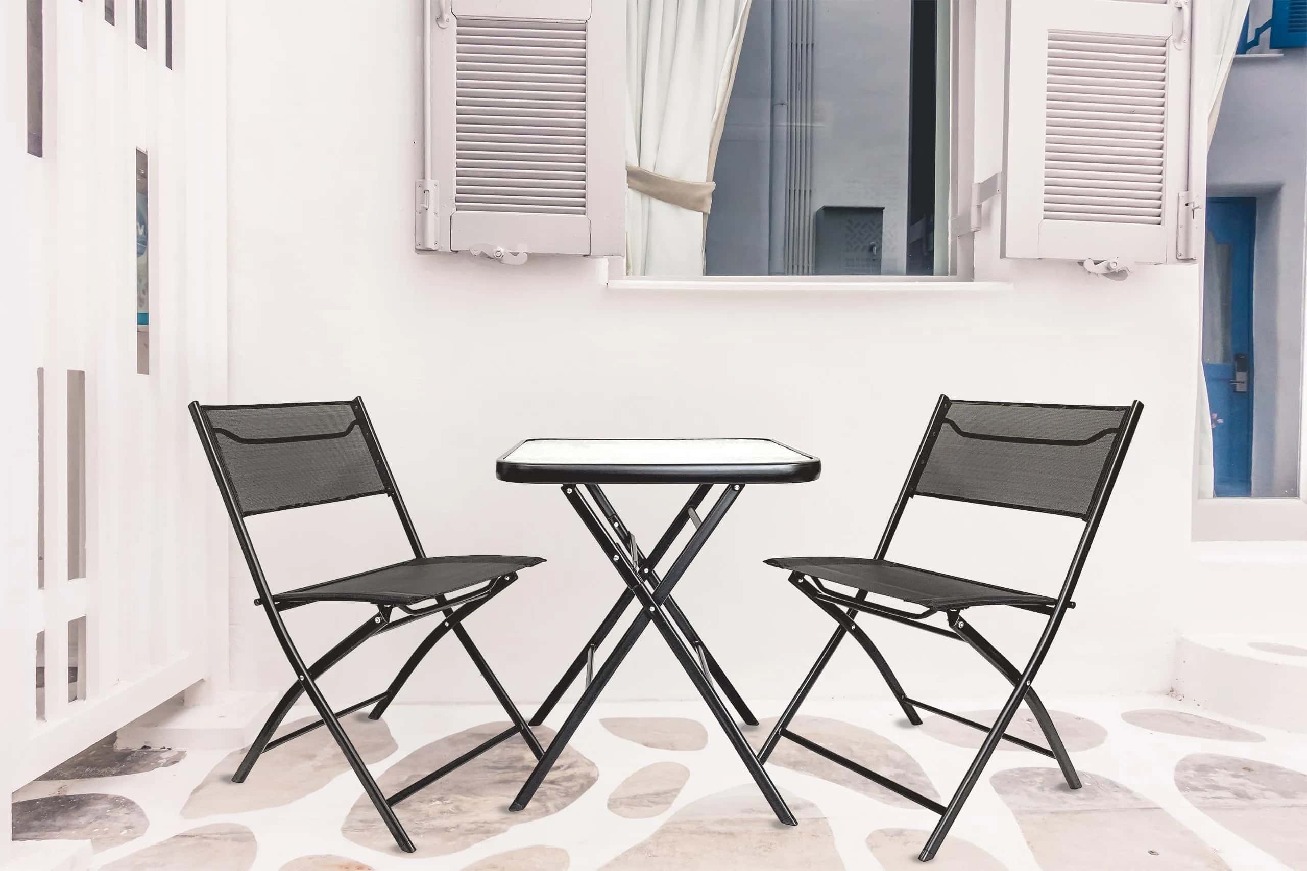 Zestaw mebli ogrodowych TASOS 60x60cm 2os. czarny – miniatura 4