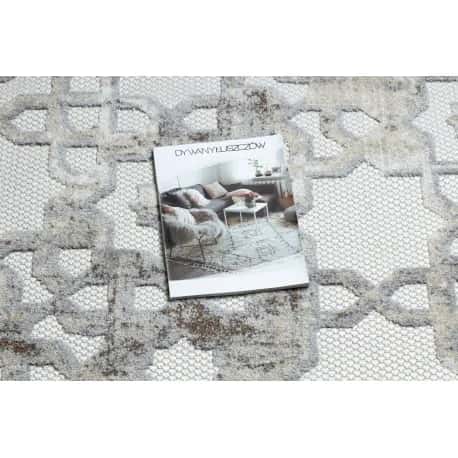 Dywan Strukturalny SOLE D3882 Ornament - płasko tkany beż / szary – miniatura 2