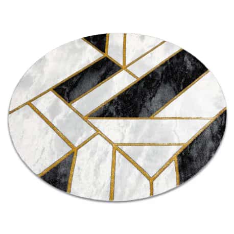 Dywan EMERALD ekskluzywny 1015 koło - glamour, stylowy marmur, geometryczny czarny / złoty – miniatura 1