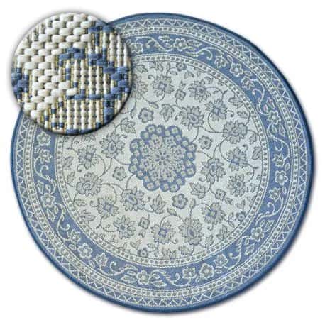 Dywan koło SZNURKOWY SIZAL FLAT 48691/591 WITRAŻ KWIATY – miniatura 1