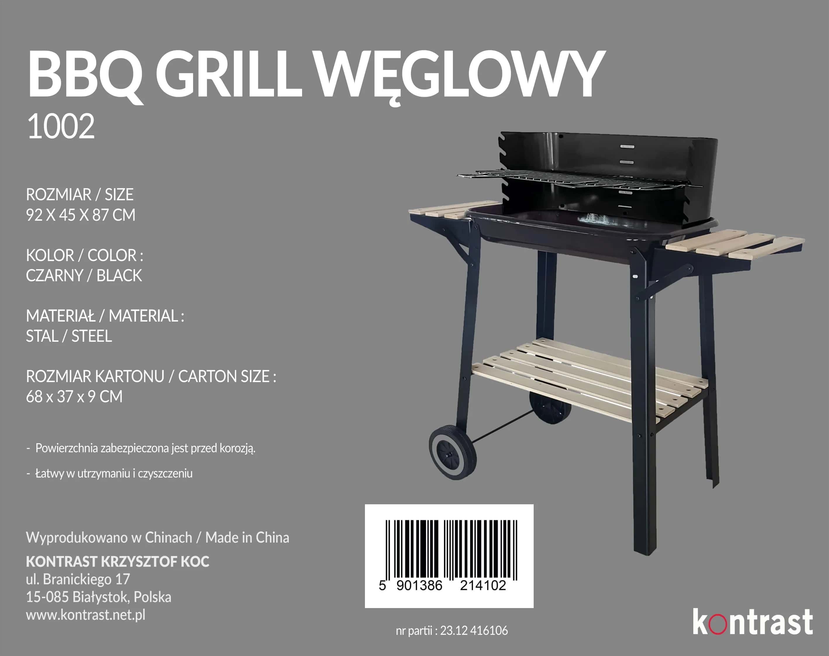 Grill węglowy ogrodowy BBQ1002 – miniatura 2