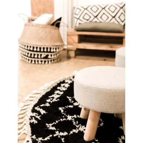 Dywan BERBER ETHNIC G3802 koło czarny / biały Frędzle berberyjski marokański shaggy – miniatura 3