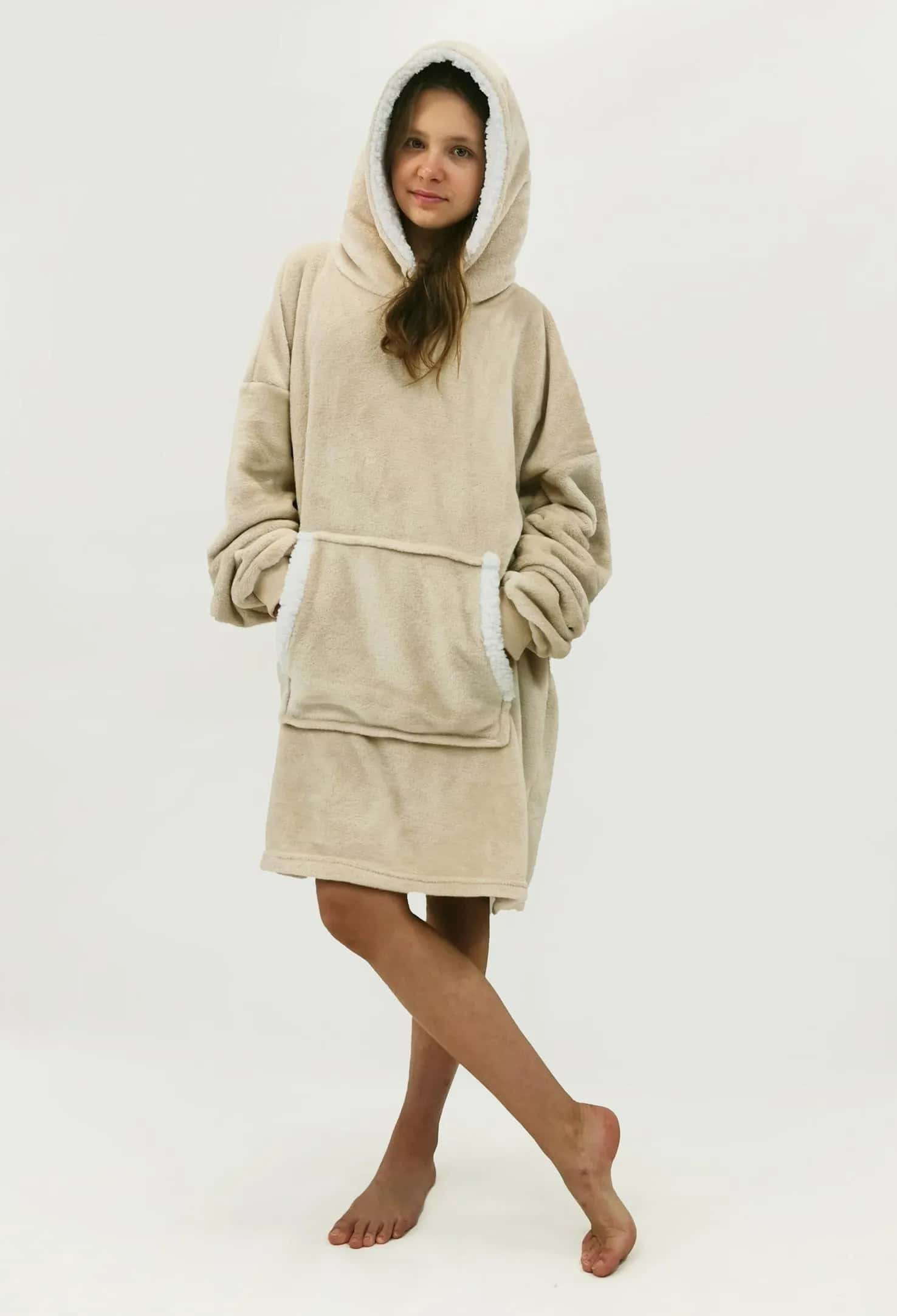 Bluza z obszyciem beżowa – miniatura 1