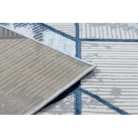 Dywan DE LUXE nowoczesny 632 Geometryczny - Strukturalny krem / granatowy – miniatura 3