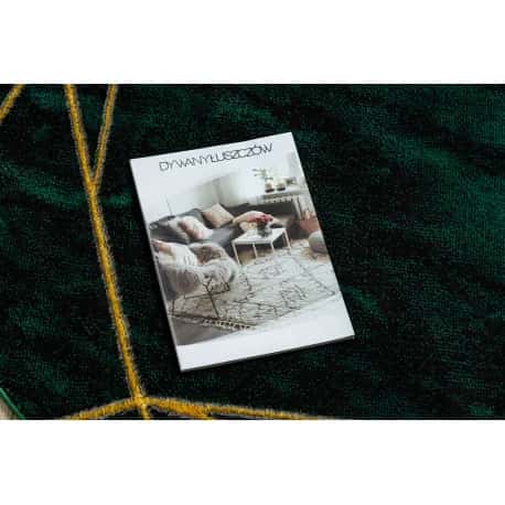 Dywan EMERALD ekskluzywny 1022 koło - glamour, stylowy marmur, geometryczny butelkowa zieleń / złoty – miniatura 2