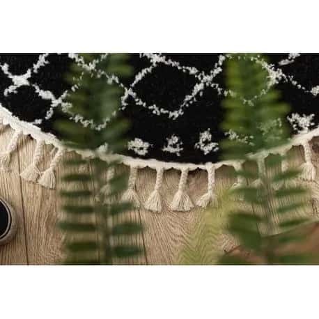Dywan BERBER ETHNIC G3802 koło czarny / biały Frędzle berberyjski marokański shaggy – miniatura 5
