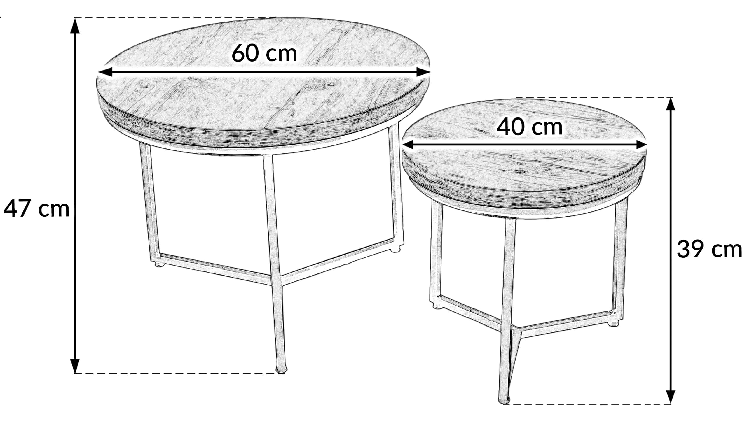 Stolik kawowy 2szt dąb SK113D 60x47/40x39 – miniatura 8