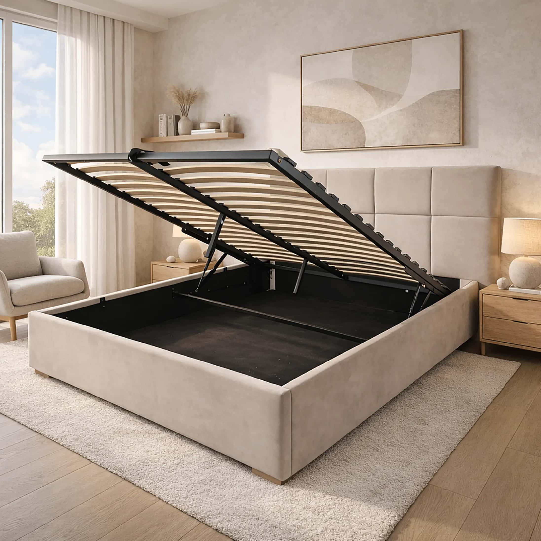 LT103 Łóżko Quadro 140x2x117 taupe – miniatura 2