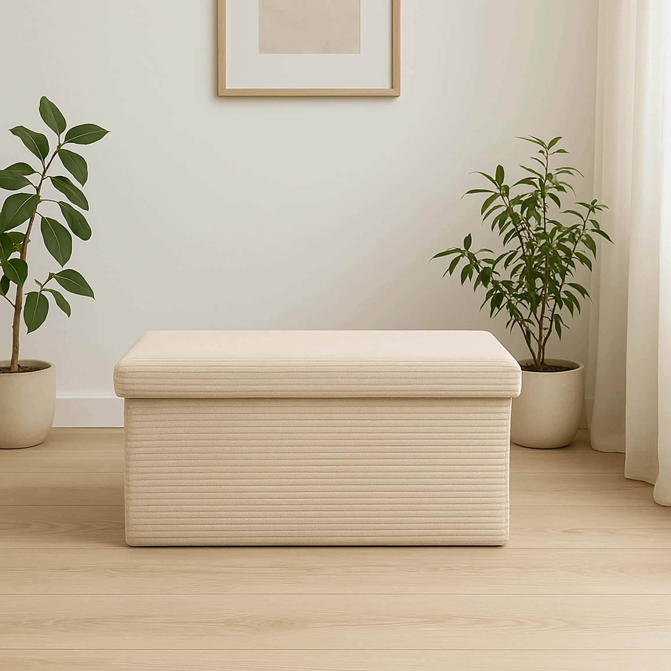 Pufa LAMPAS DUO 60x30x30cm Beż – miniatura 4