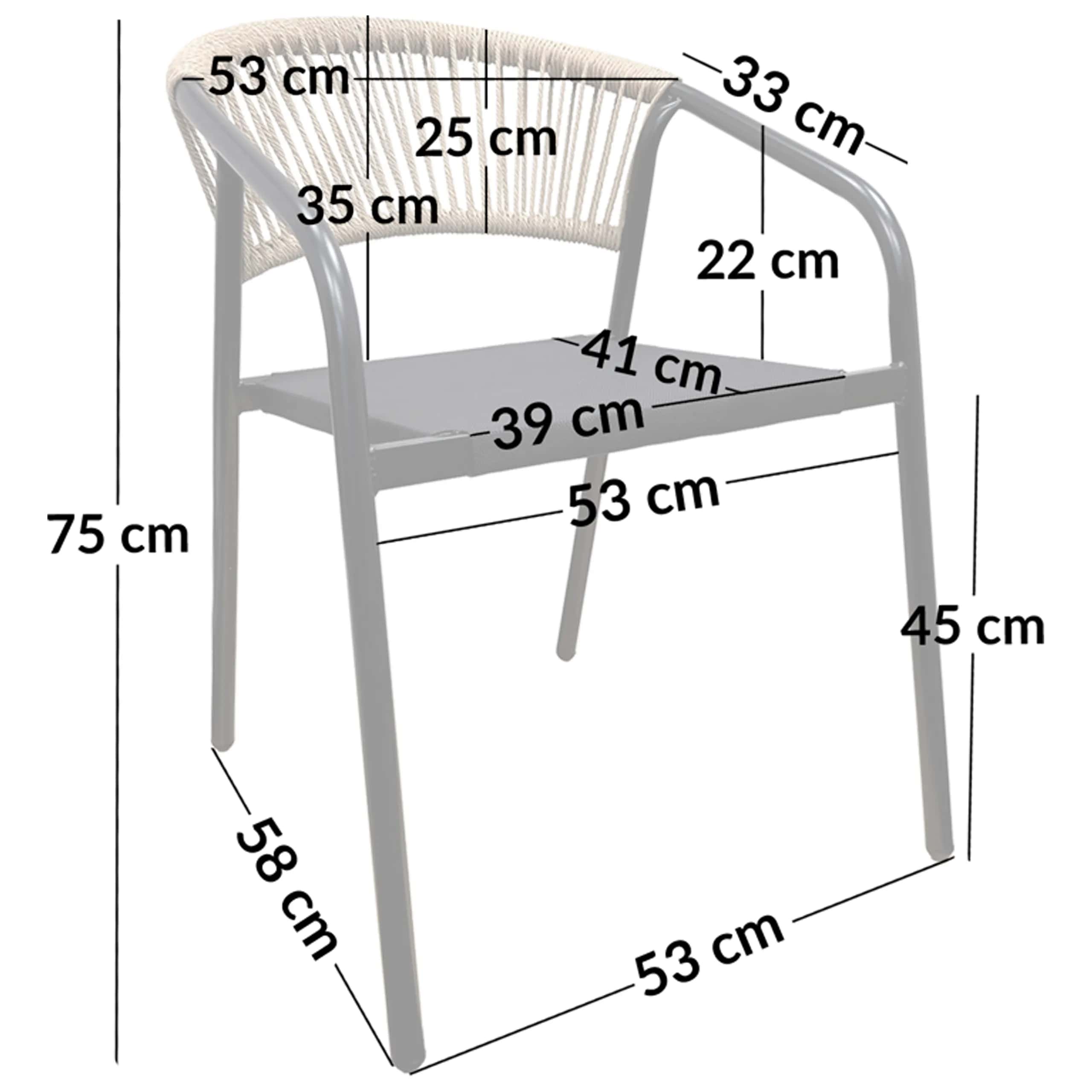 Krzesło PORTINO 53x62x75cm czarn/natur – miniatura 6
