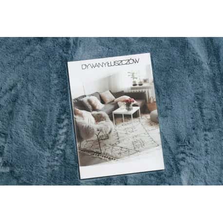 Dywan SHAPE 3105 Serce Shaggy - niebieski pluszowy, antypoślizgowy, do prania – miniatura 3