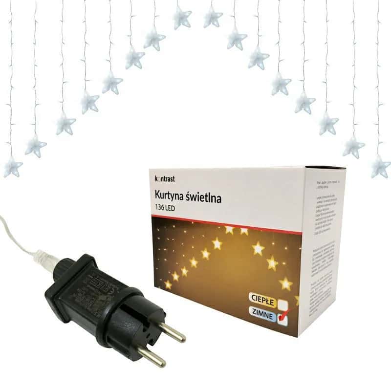 Kurtyna świetlna wz.04 136LED ZIMNY – miniatura 1
