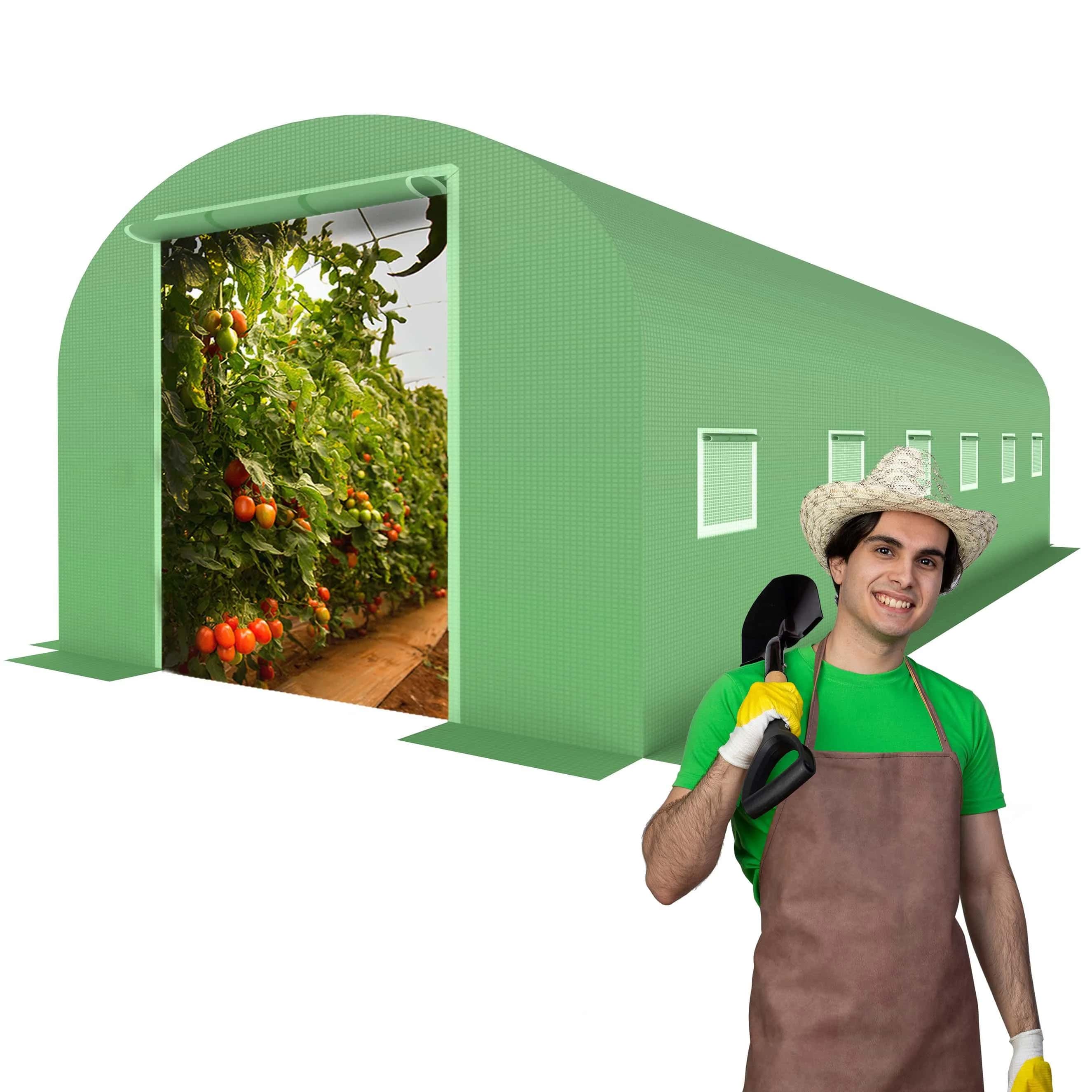 Tunel ogrodowy 600x300x200 z drzwiami zielony 18m2 zielony – miniatura 1