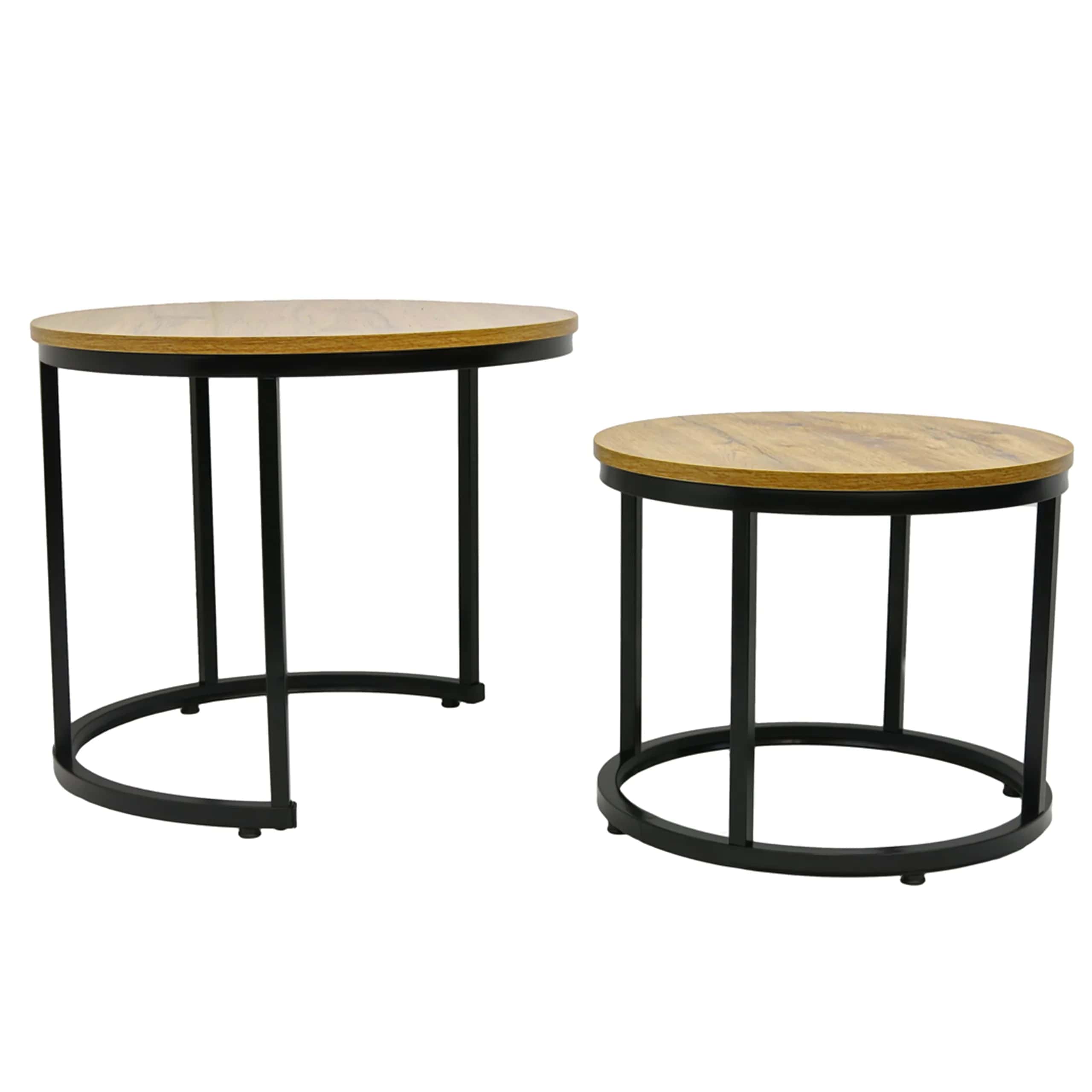 Stolik kawowy okrągły DĄB 2szt SK102D fi 53x45/fi 43x35 – miniatura 3