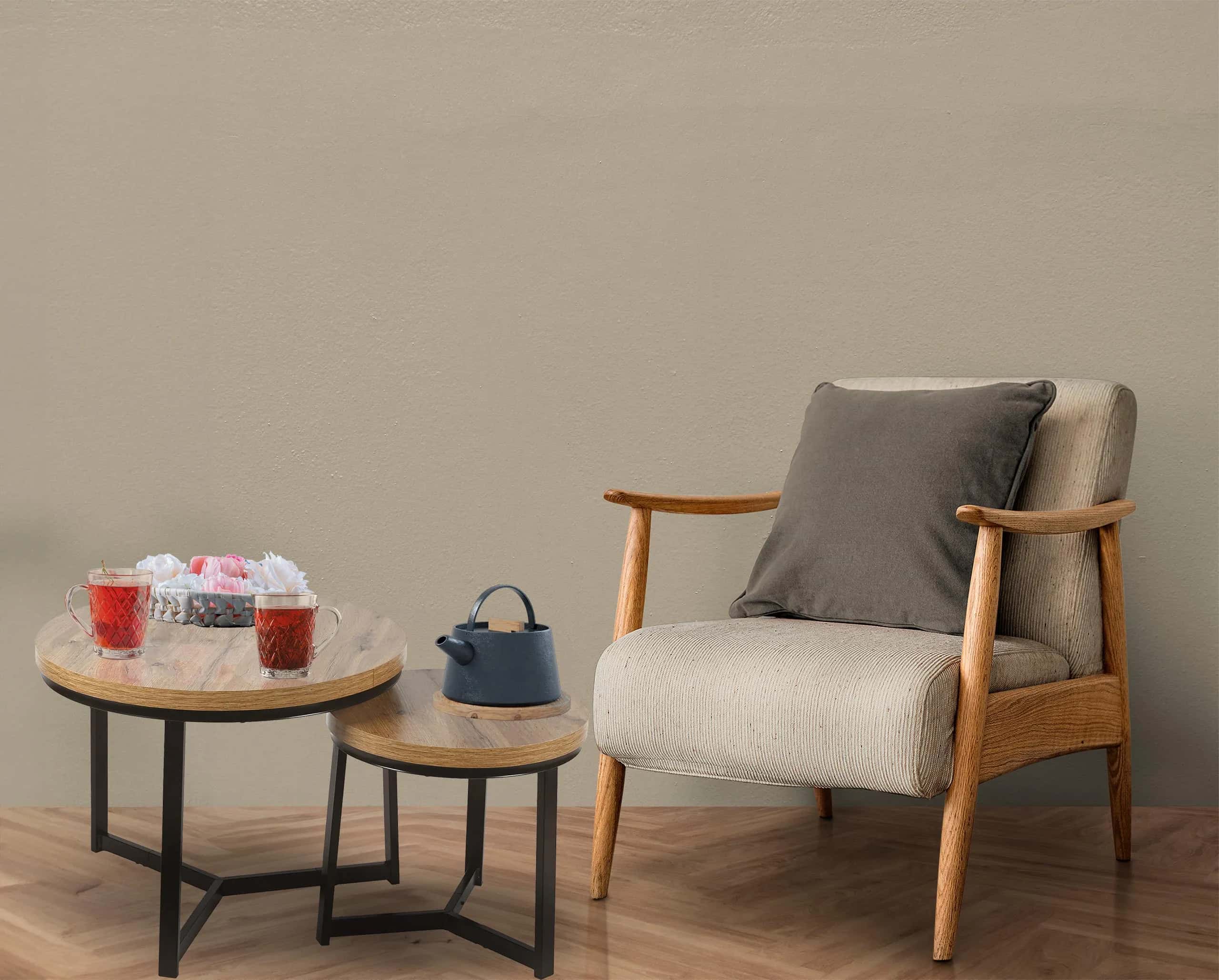 Stolik kawowy okrągły 2szt DĄB SK112D 60x47/40x39cm – miniatura 2