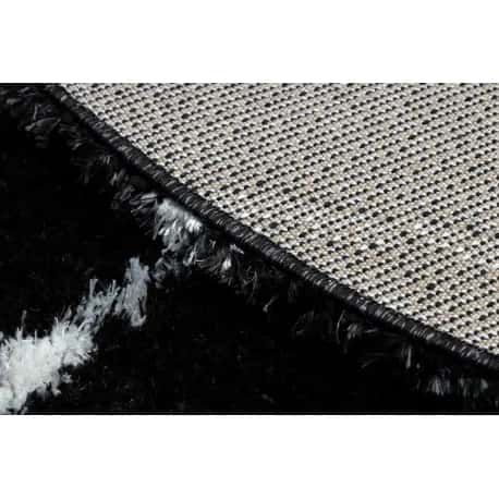Dywan FLUFFY 2373 koło, shaggy kratka, trellis - antracyt / biały – miniatura 3