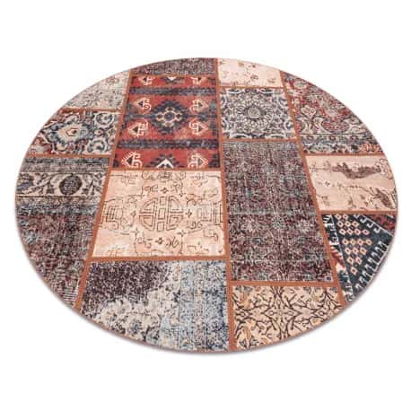 Dywan ANTIKA ancient rust, koło nowoczesny patchwork, grecki do prania – miniatura 1