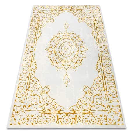 Dywan CORE 6268 Ramka, ornament Przecierany - Strukturalny, dwa poziomy runa, kość słoniowa / złoty – miniatura 1
