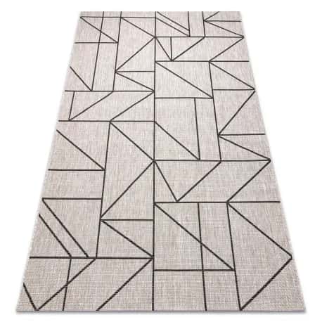 DYWAN SZNURKOWY SIZAL FLOORLUX 20605 srebrny / czarny / beż TRÓJKĄTY, GEOMETRYCZNY – miniatura 1