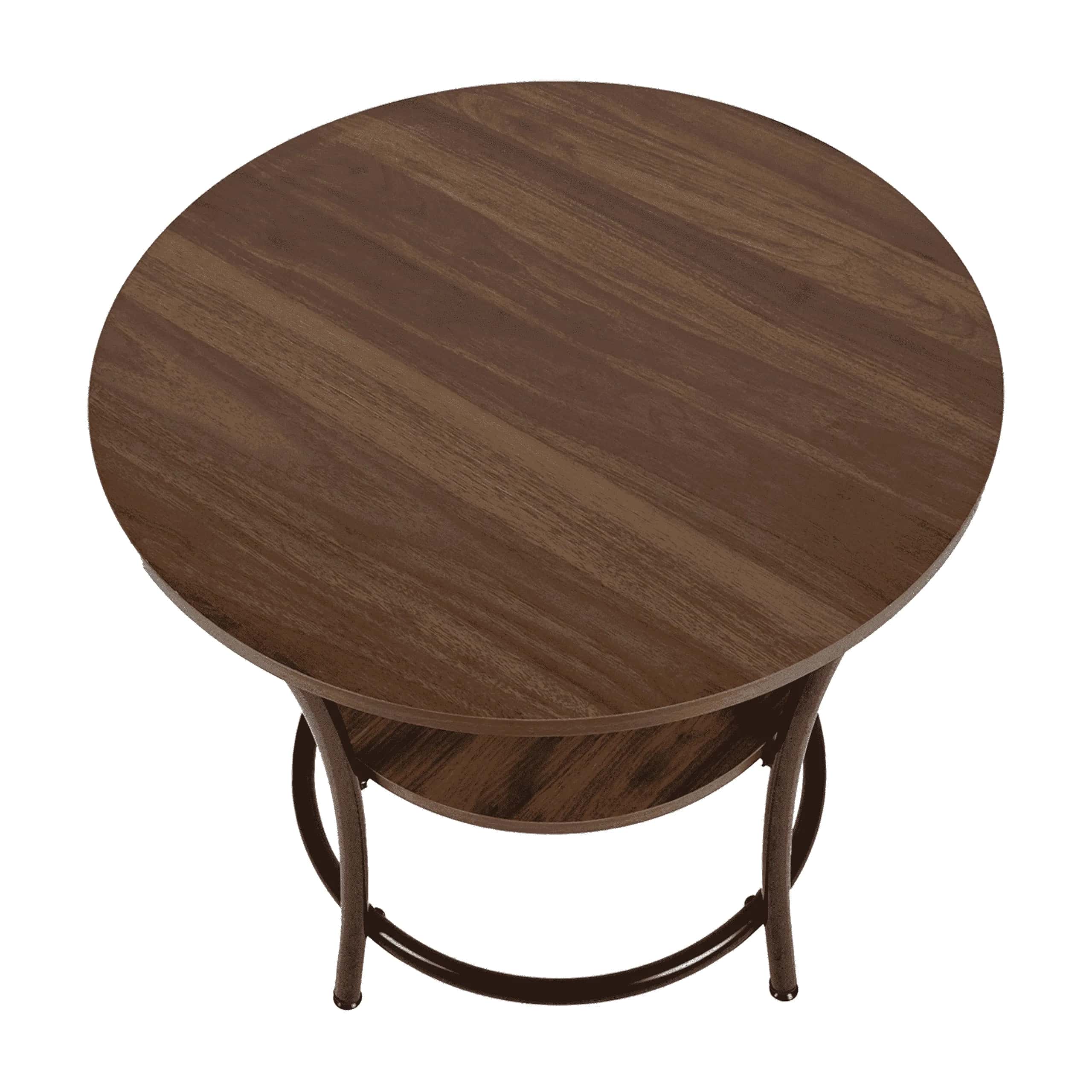 Stolik kawowy okrągły z półką ORZECH SK100-O 56x55cm – miniatura 3