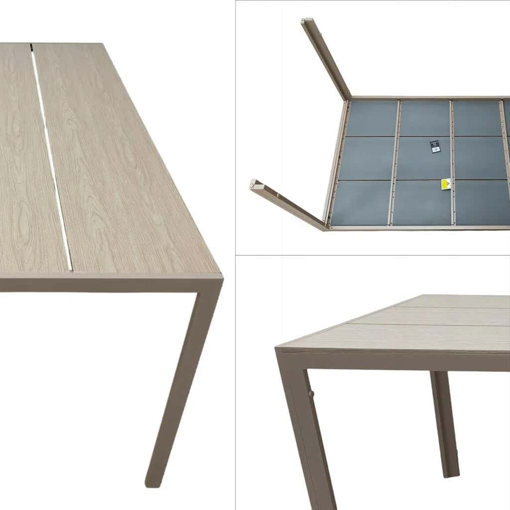 Aluminiowy stół ogrodowy na taras z blatem polywood Allen Pro taupe – miniatura 4