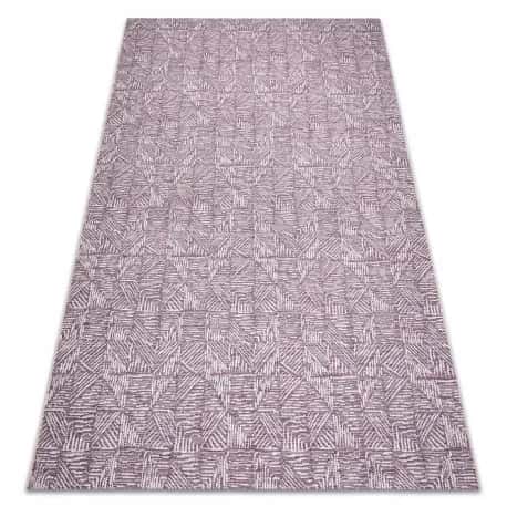 Dywan Sznurkowy SIZAL COLOR 47373260 Linie, trójkąty, jodełka - śliwka / beż – miniatura 1