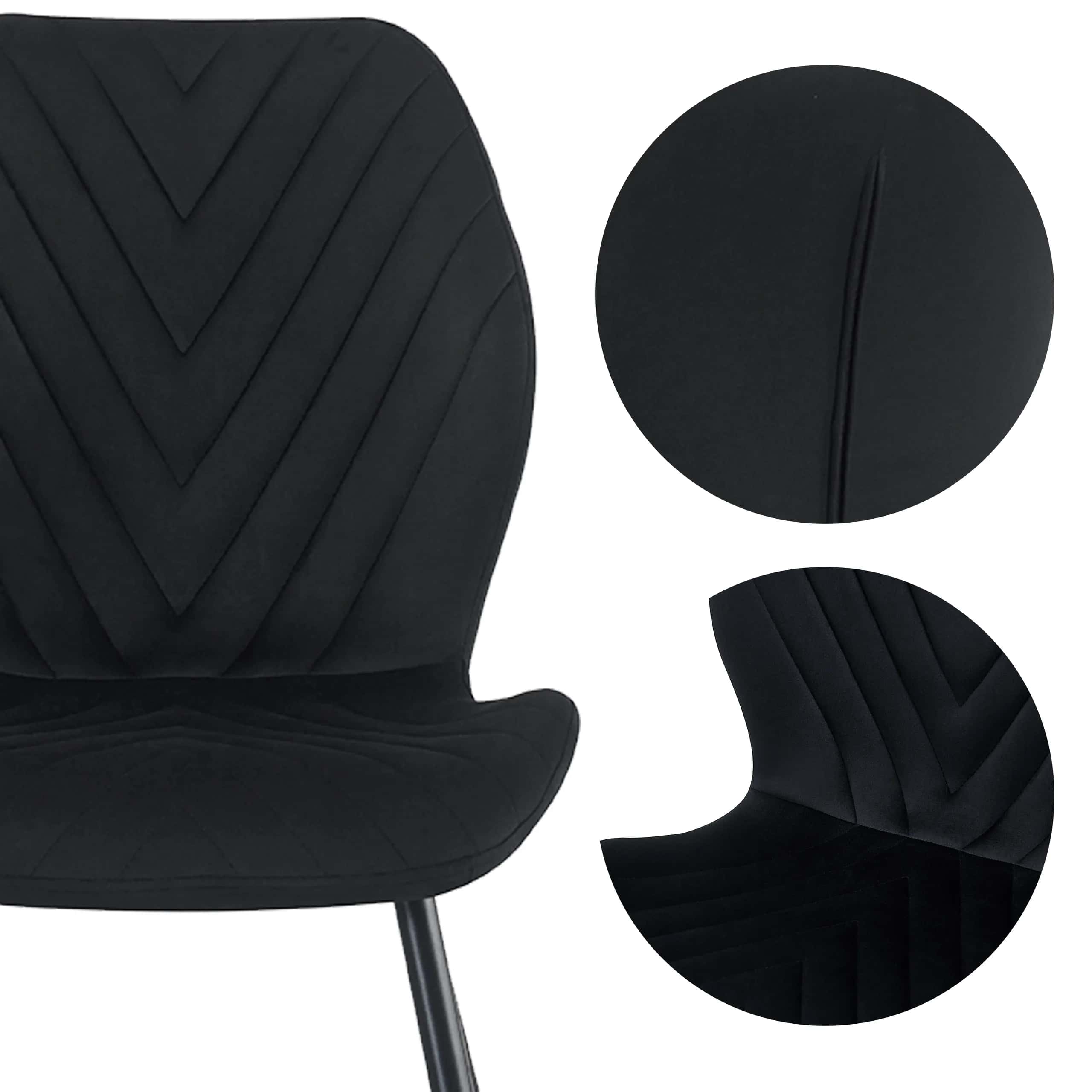 KT120 Krzesło Zoya JOD VEL Czarny – miniatura 4
