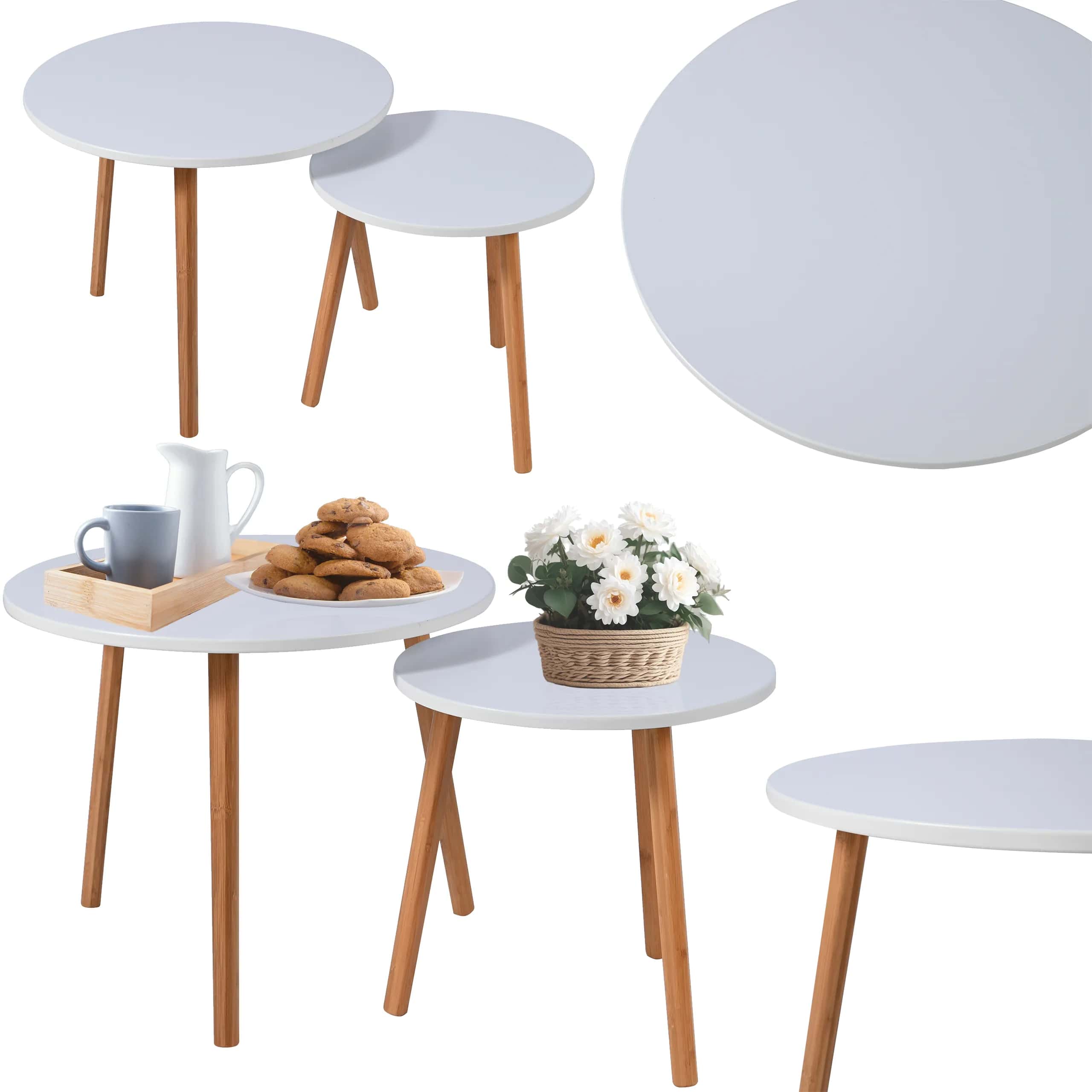 SK118B Stoliki kaw 40x40/55x45 BIAŁY KKK – miniatura 4